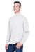 Devon & Jones D420 Mens Sueded Jersey Long Sleeve Mock Neck T-Shirt White Model 3q