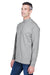 Devon & Jones D420 Mens Sueded Jersey Long Sleeve Mock Neck T-Shirt Heather Grey Model 3q