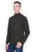 Devon & Jones D420 Mens Sueded Jersey Long Sleeve Mock Neck T-Shirt Black Model 3q