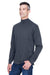 Devon & Jones D420 Mens Sueded Jersey Long Sleeve Mock Neck T-Shirt Navy Blue Model 3q