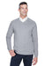 Devon & Jones D475 Mens Wrinkle Resistant V-Neck Sweater Heather Grey Model Front