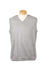 Devon & Jones D477 Mens Wrinkle Resistant V-Neck Sweater Vest Heather Grey Flat Front