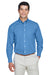 Devon & Jones D620/D620T Mens Crown Woven Collection Wrinkle Resistant Long Sleeve Button Down Shirt w/ Pocket French Blue Model Front