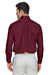 Devon & Jones D620/D620T Mens Crown Woven Collection Wrinkle Resistant Long Sleeve Button Down Shirt w/ Pocket Burgundy Model Back