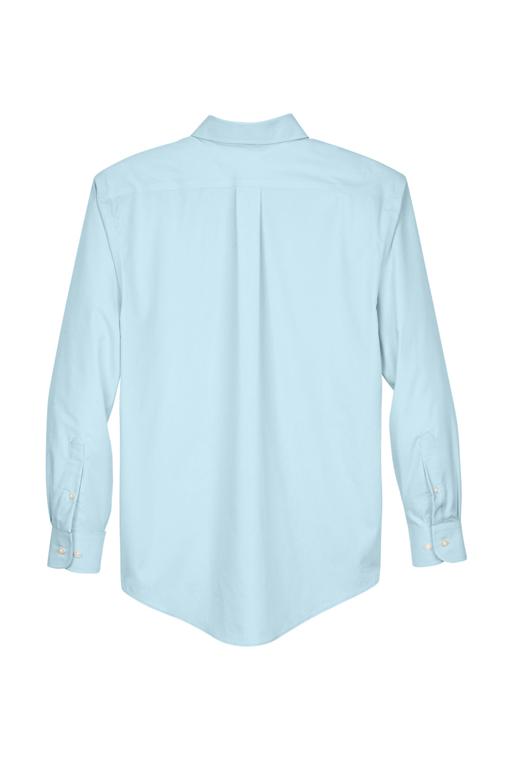 Devon & Jones D620/D620T Mens Crown Woven Collection Wrinkle Resistant Long Sleeve Button Down Shirt w/ Pocket Crystal Blue Flat Back