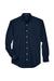 Devon & Jones D620/D620T Mens Crown Woven Collection Wrinkle Resistant Long Sleeve Button Down Shirt w/ Pocket Navy Blue Flat Front