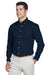 Devon & Jones D620/D620T Mens Crown Woven Collection Wrinkle Resistant Long Sleeve Button Down Shirt w/ Pocket Navy Blue Model 3q