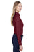 Devon & Jones D620W Womens Crown Woven Collection Wrinkle Resistant Long Sleeve Button Down Shirt Burgundy Model Side