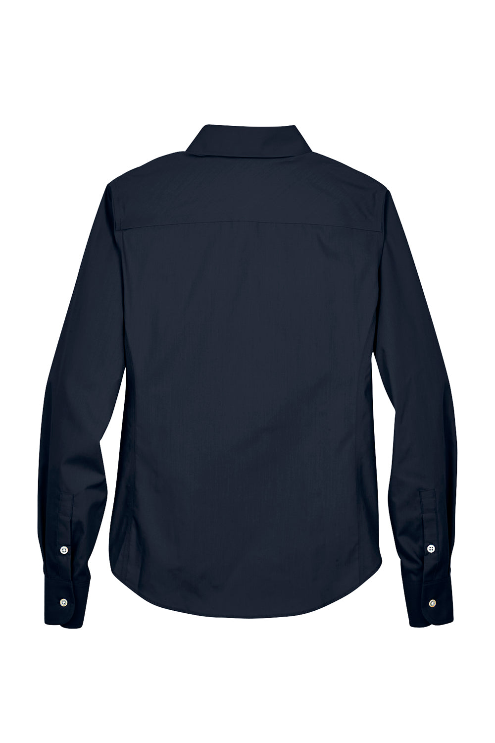 Devon & Jones D620W Womens Crown Woven Collection Wrinkle Resistant Long Sleeve Button Down Shirt Navy Blue Flat Back