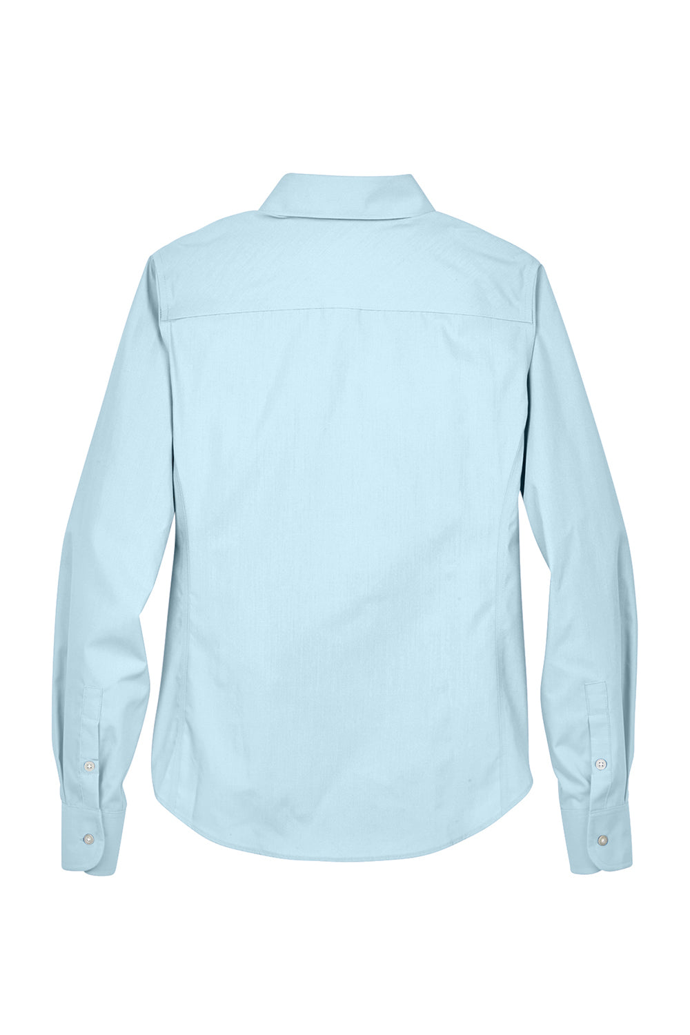 Devon & Jones D620W Womens Crown Woven Collection Wrinkle Resistant Long Sleeve Button Down Shirt Crystal Blue Flat Back