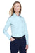 Devon & Jones D620W Womens Crown Woven Collection Wrinkle Resistant Long Sleeve Button Down Shirt Crystal Blue Model 3q