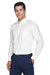 Devon & Jones D630 Mens Crown Woven Collection Wrinkle Resistant Long Sleeve Button Down Shirt w/ Pocket White Model 3q