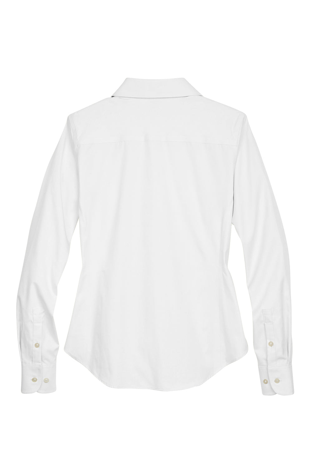 Devon & Jones D630W Womens Crown Woven Collection Wrinkle Resistant Long Sleeve Button Down Shirt White Flat Back