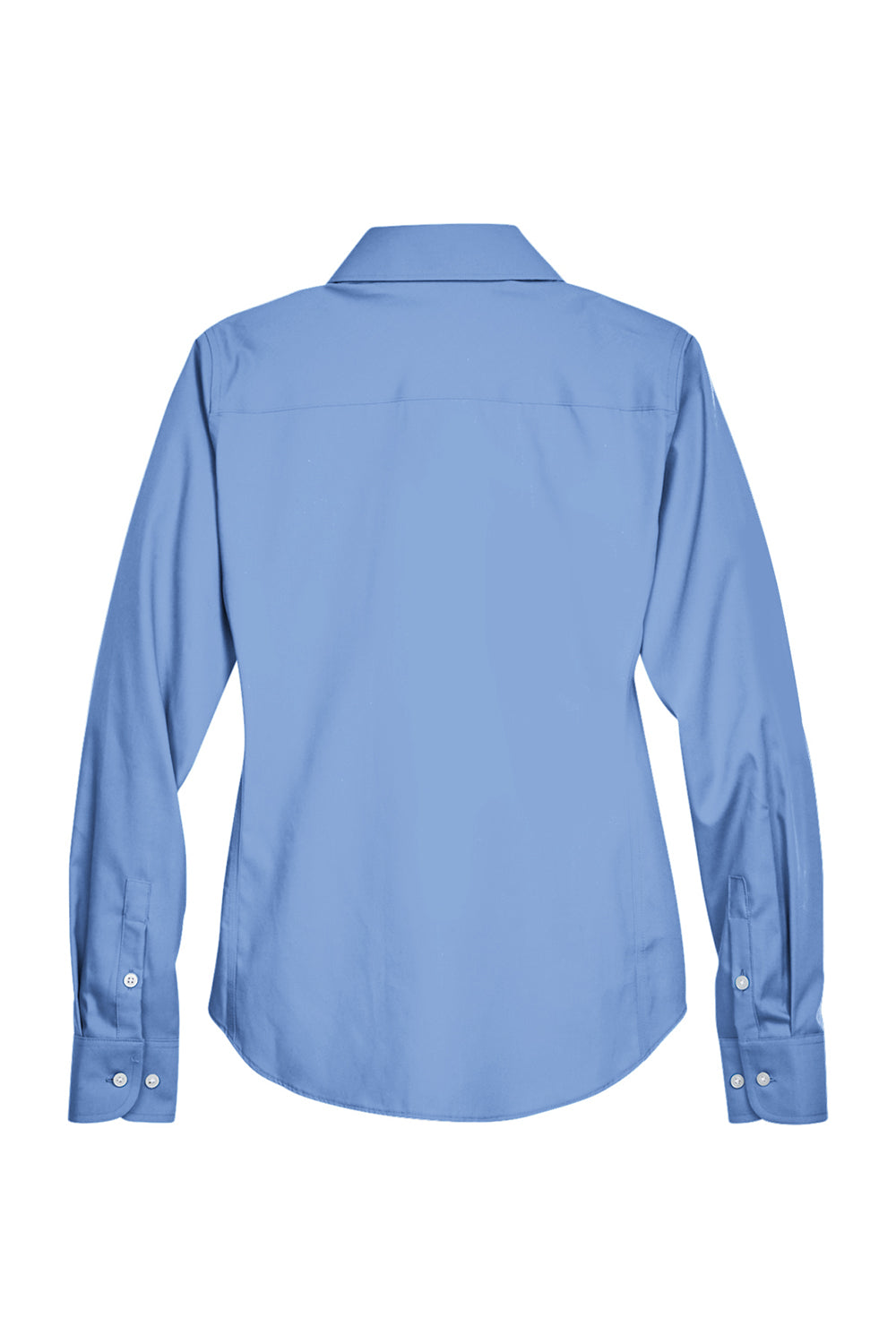 Devon & Jones D630W Womens Crown Woven Collection Wrinkle Resistant Long Sleeve Button Down Shirt Light Blue Flat Back