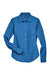 Devon & Jones D630W Womens Crown Woven Collection Wrinkle Resistant Long Sleeve Button Down Shirt French Blue Flat Front