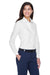 Devon & Jones D630W Womens Crown Woven Collection Wrinkle Resistant Long Sleeve Button Down Shirt White Model 3q