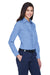 Devon & Jones D630W Womens Crown Woven Collection Wrinkle Resistant Long Sleeve Button Down Shirt Light Blue Model 3q