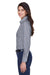 Devon & Jones D640W Womens Crown Woven Collection Wrinkle Resistant Long Sleeve Button Down Shirt Navy Blue Model Side