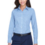 Devon & Jones Womens Crown Woven Collection Wrinkle Resistant Long Sleeve Button Down Shirt - French Blue