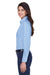 Devon & Jones D640W Womens Crown Woven Collection Wrinkle Resistant Long Sleeve Button Down Shirt French Blue Model Side