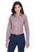 Devon & Jones D640W Womens Crown Woven Collection Wrinkle Resistant Long Sleeve Button Down Shirt Burgundy Model Front