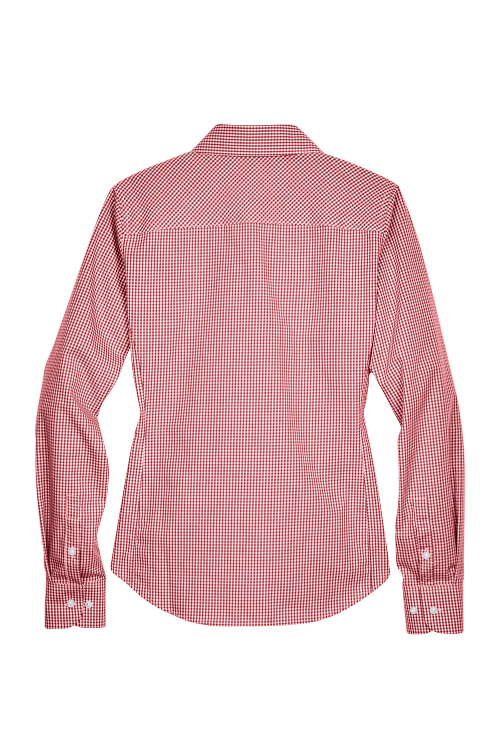 Devon & Jones D640W Womens Crown Woven Collection Wrinkle Resistant Long Sleeve Button Down Shirt Red Flat Back