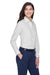 Devon & Jones D640W Womens Crown Woven Collection Wrinkle Resistant Long Sleeve Button Down Shirt Silver Grey Model 3q