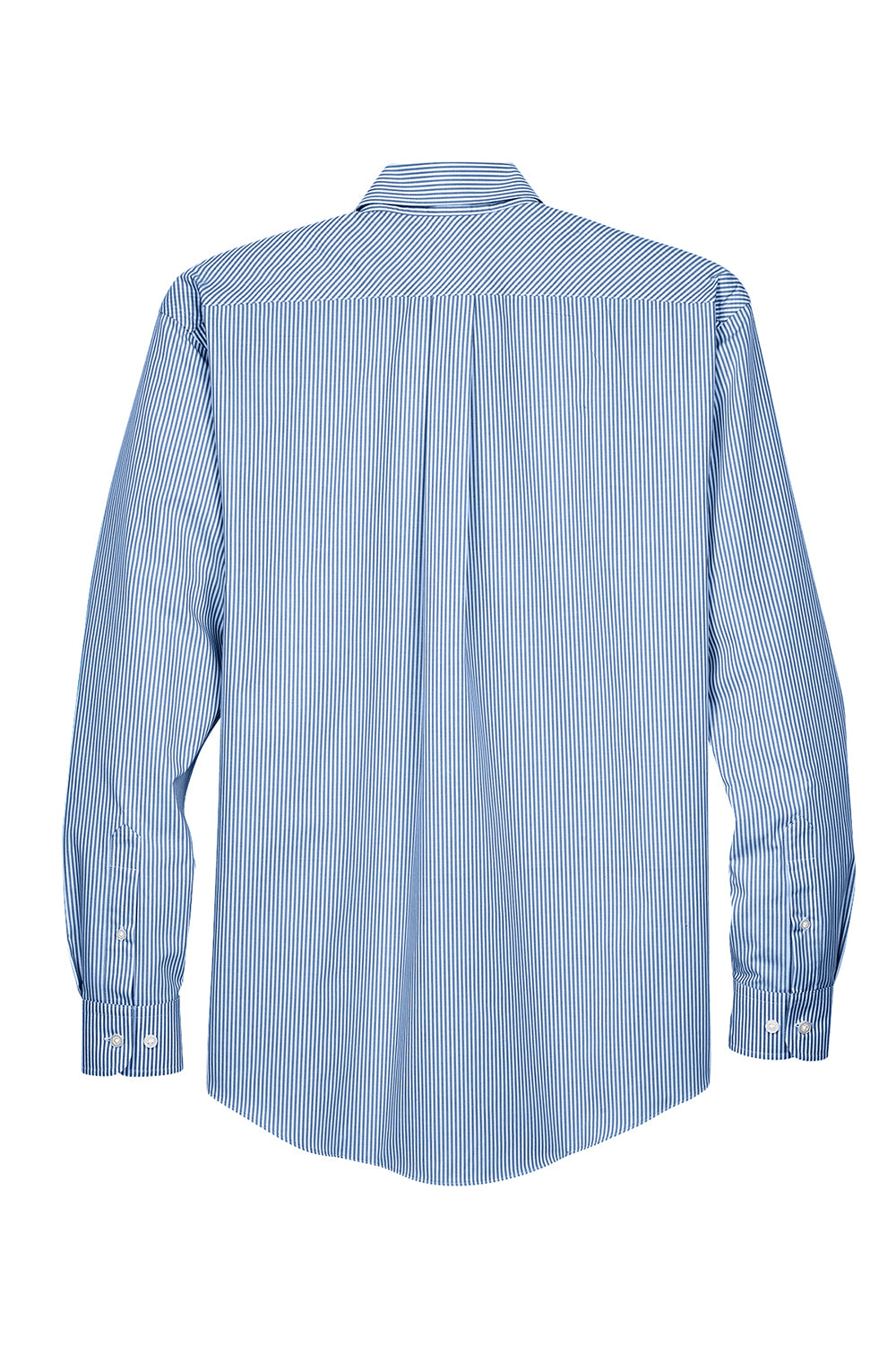 Devon & Jones D645 Mens Crown Woven Collection Wrinkle Resistant Long Sleeve Button Down Shirt w/ Pocket French Blue Flat Back