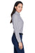 Devon & Jones D645W Womens Crown Woven Collection Wrinkle Resistant Long Sleeve Button Down Shirt Navy Blue Model Side