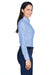 Devon & Jones D645W Womens Crown Woven Collection Wrinkle Resistant Long Sleeve Button Down Shirt French Blue Model Side