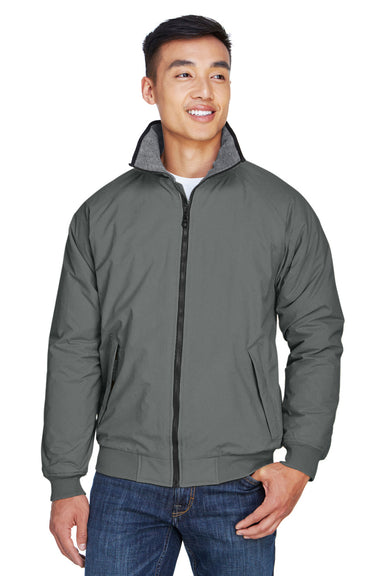 Devon & Jones D700 Mens Classic Full Zip Jacket Graphite Grey Model Front