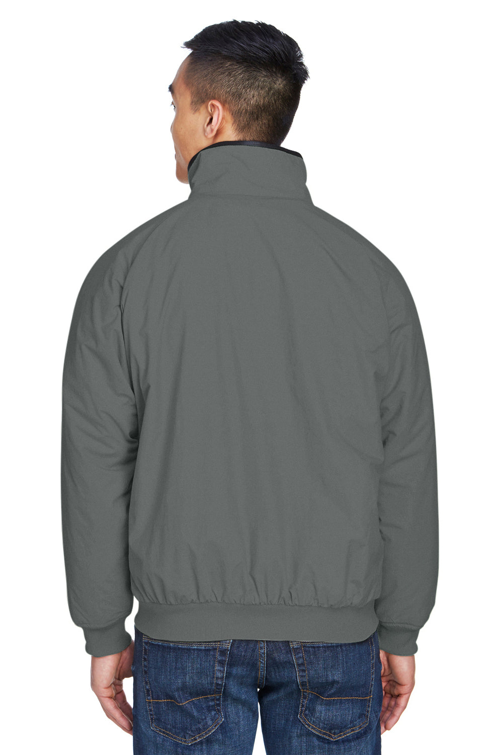 Devon & Jones D700 Mens Classic Full Zip Jacket Graphite Grey Model Back