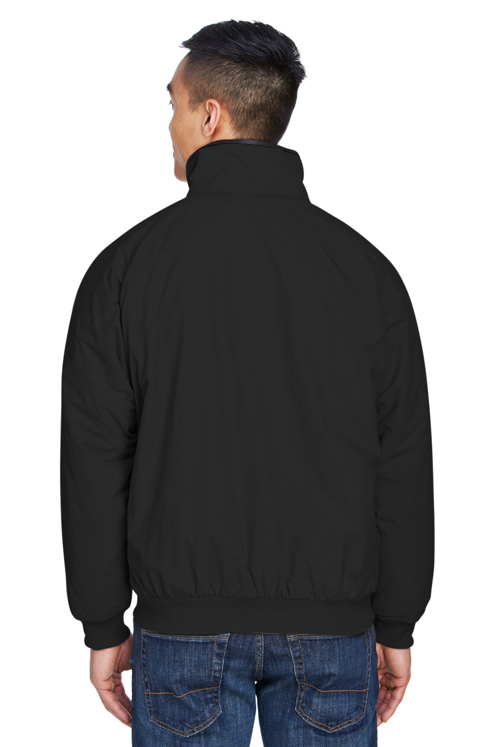 Devon & Jones D700 Mens Classic Full Zip Jacket Black Model Back