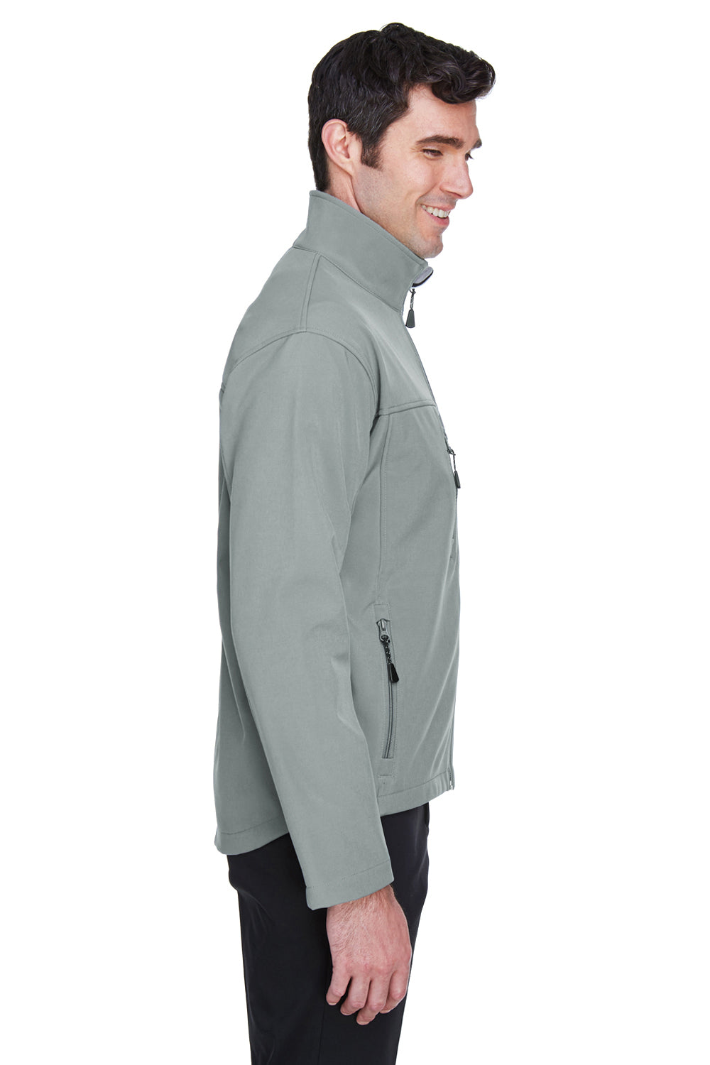 Devon & Jones D995 Mens Wind & Water Resistant Full Zip Jacket Charcoal Grey Model Side