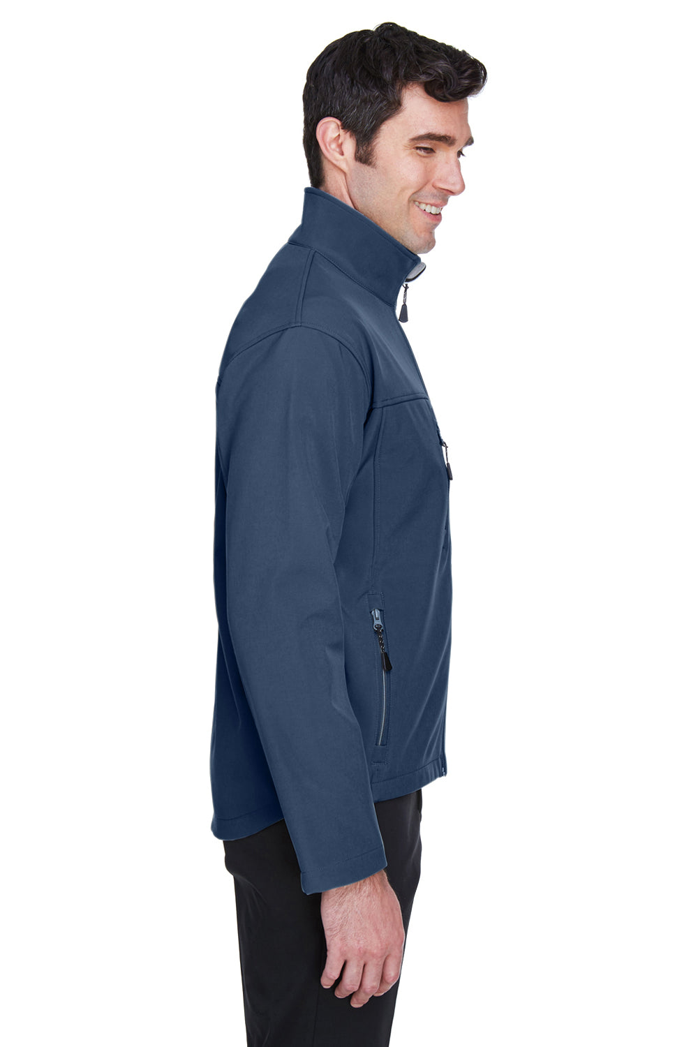 Devon & Jones D995 Mens Wind & Water Resistant Full Zip Jacket Navy Blue Model Side