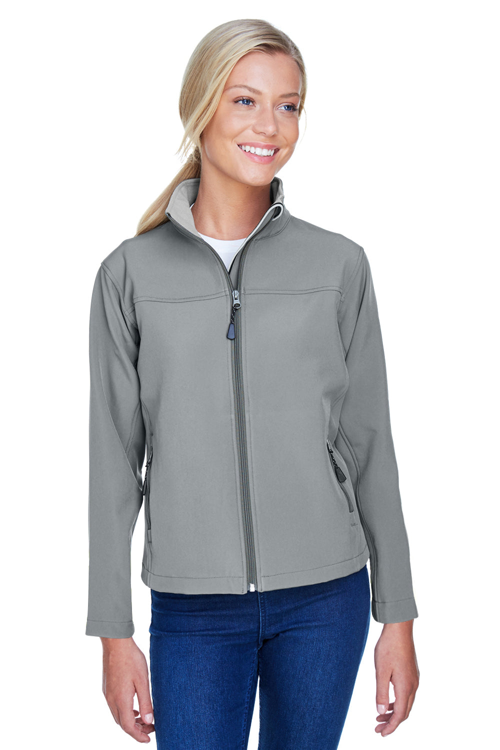 Devon & Jones D995W Womens Wind & Water Resistant Full Zip Jacket Charcoal Grey Model Front