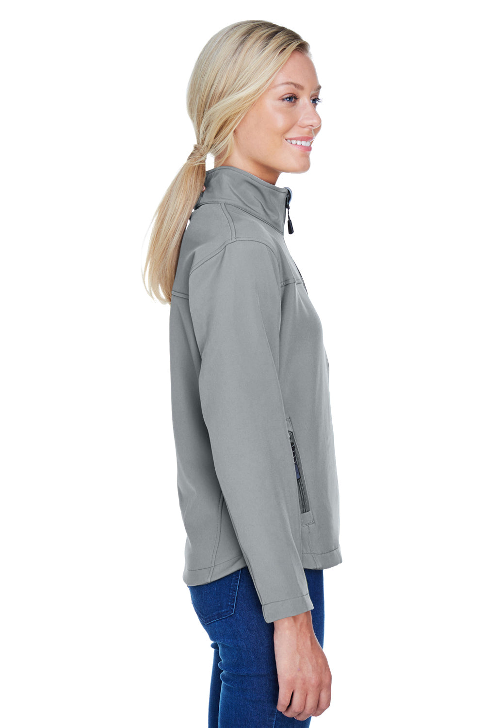 Devon & Jones D995W Womens Wind & Water Resistant Full Zip Jacket Charcoal Grey Model Side