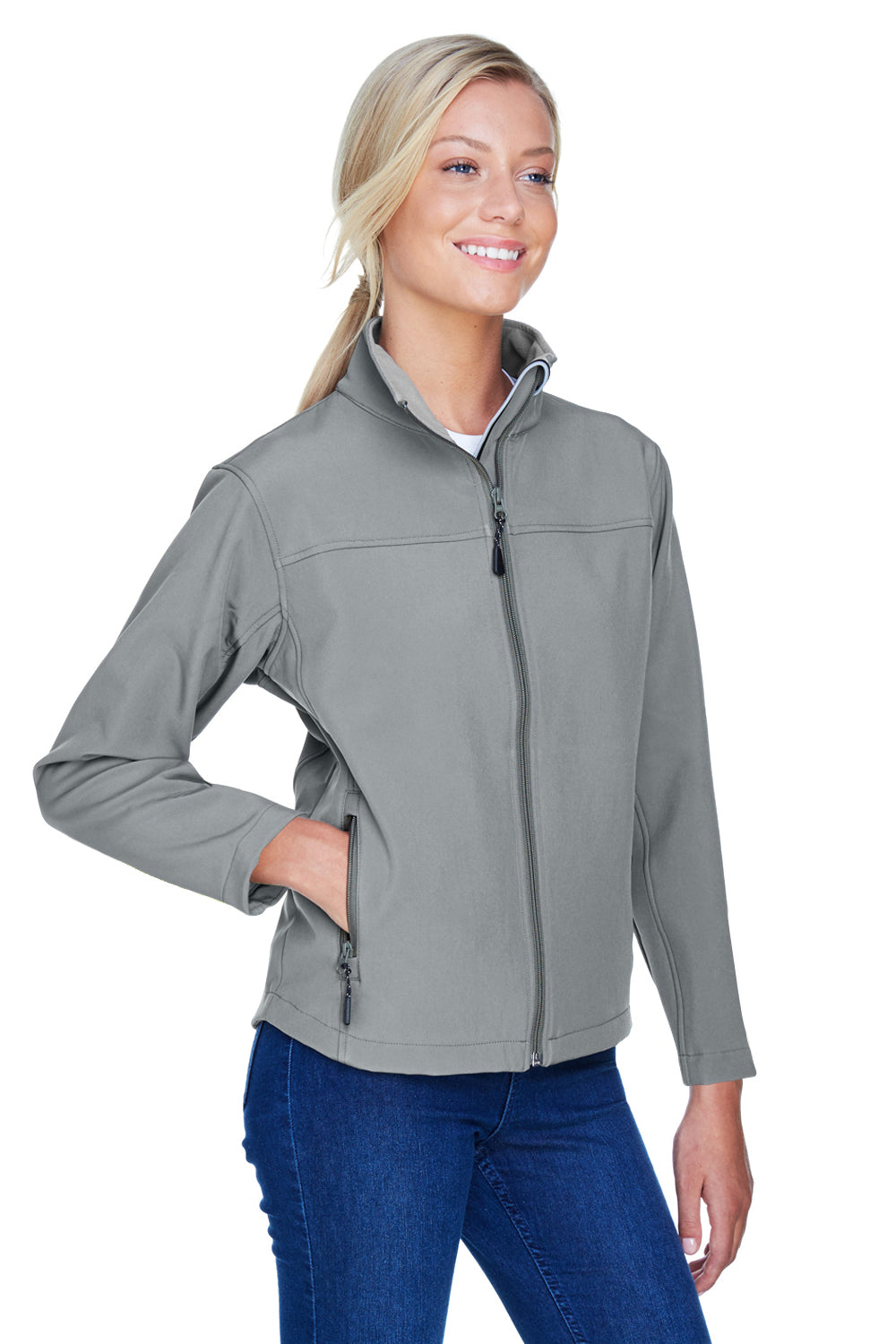 Devon & Jones D995W Womens Wind & Water Resistant Full Zip Jacket Charcoal Grey Model 3q