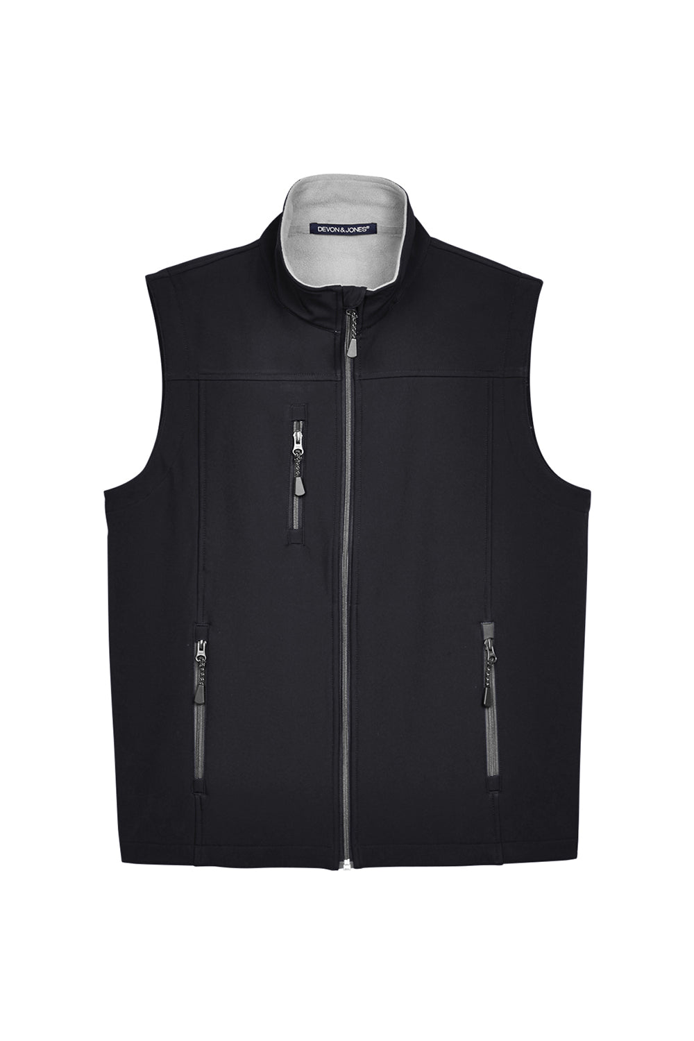 Devon & Jones D996 Mens Wind & Water Resistant Full Zip Vest Black Flat Front