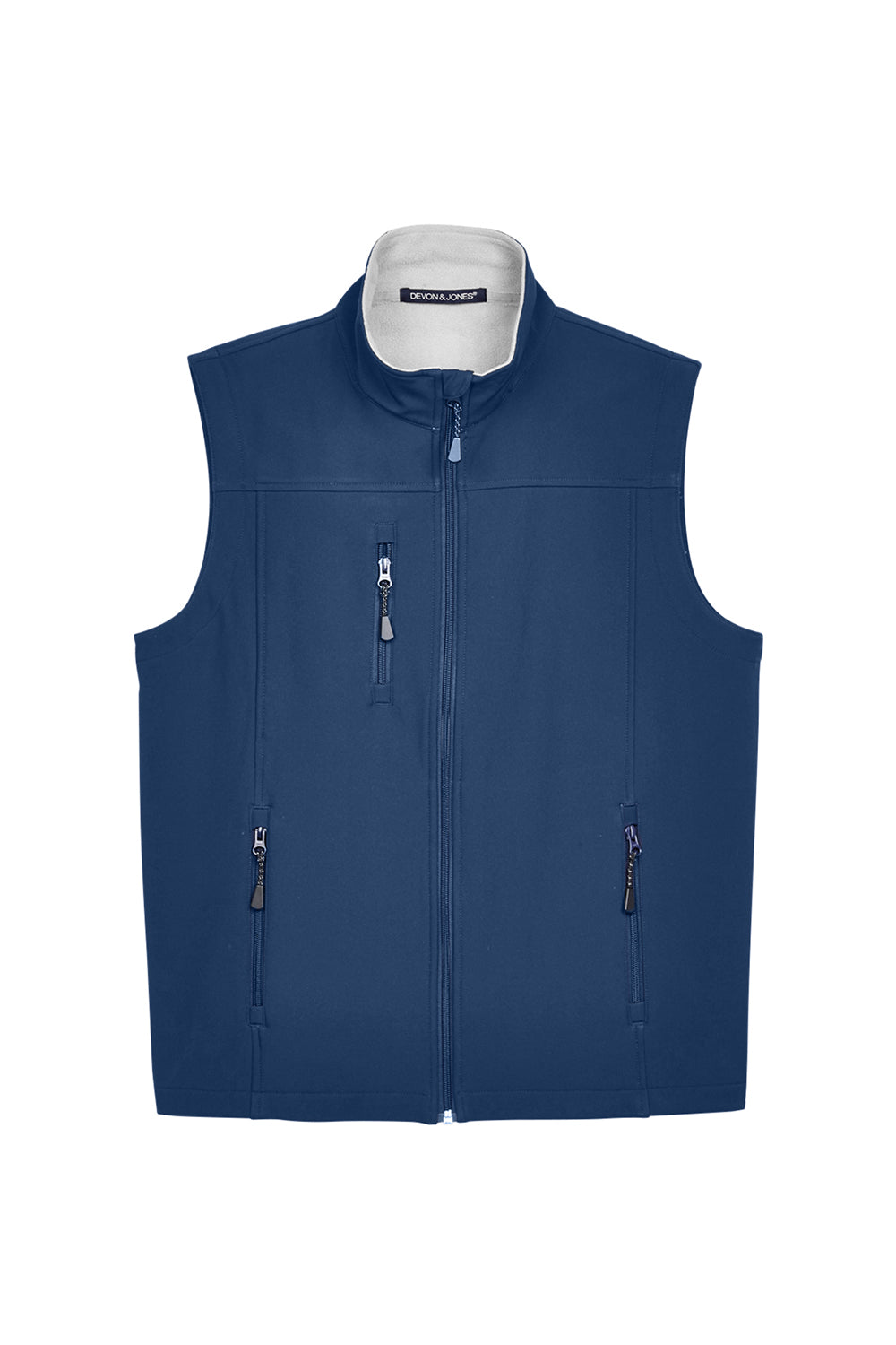 Devon & Jones D996 Mens Wind & Water Resistant Full Zip Vest Navy Blue Flat Front