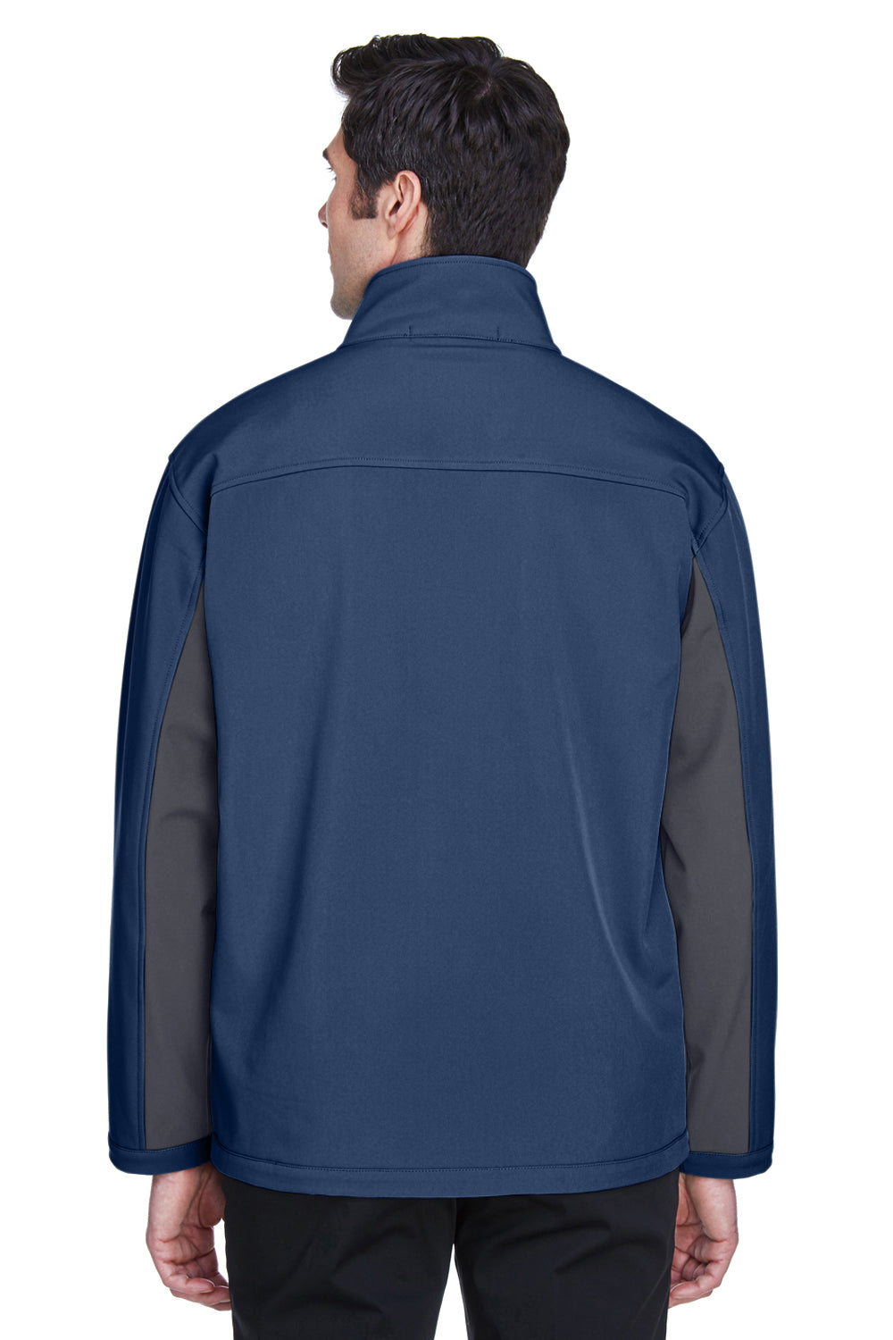 Devon & Jones D997 Mens Wind & Water Resistant Full Zip Jacket Navy Blue/Dark Grey Model Back