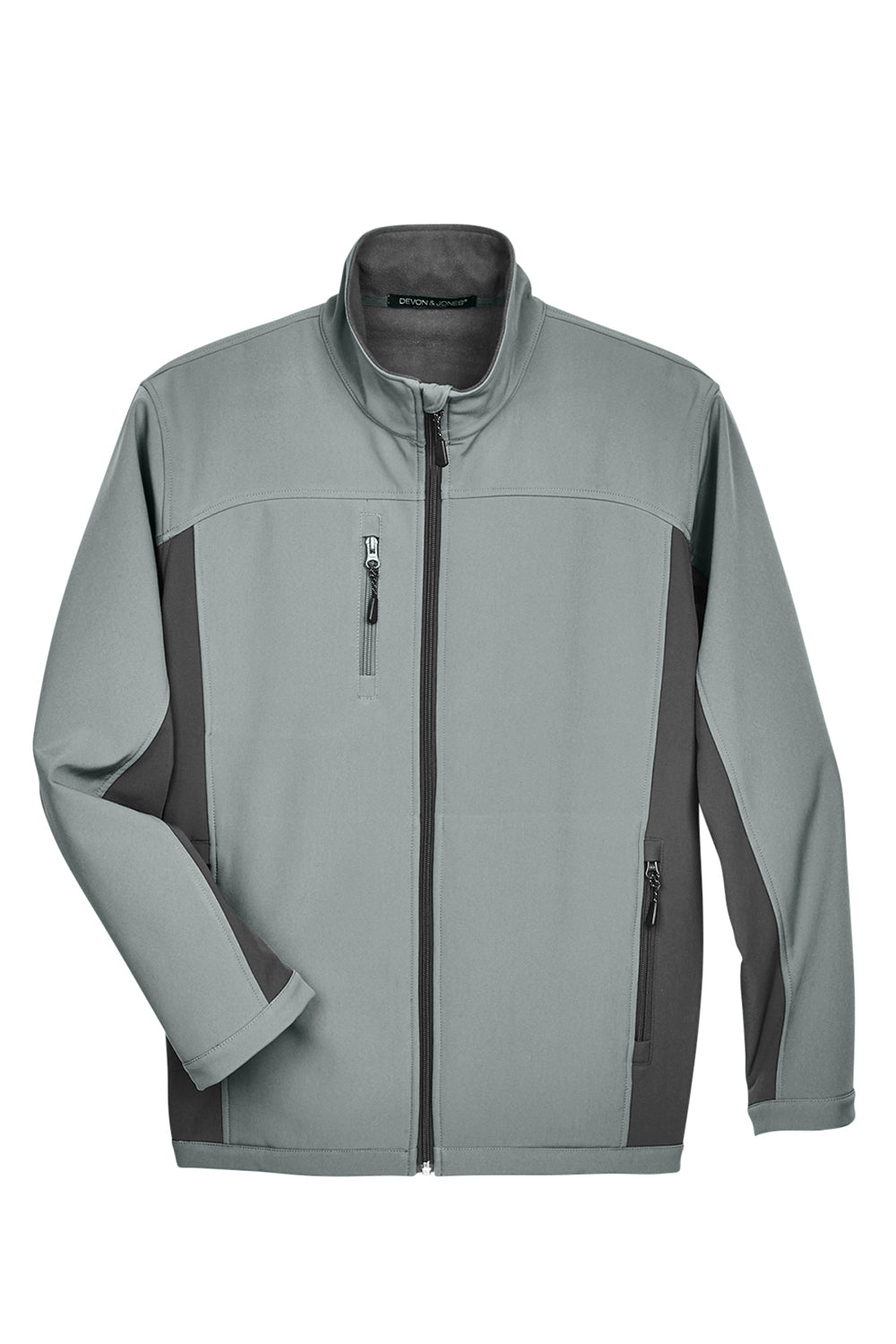 Devon & Jones D997 Mens Wind & Water Resistant Full Zip Jacket Charcoal Grey/Dark Grey Flat Front