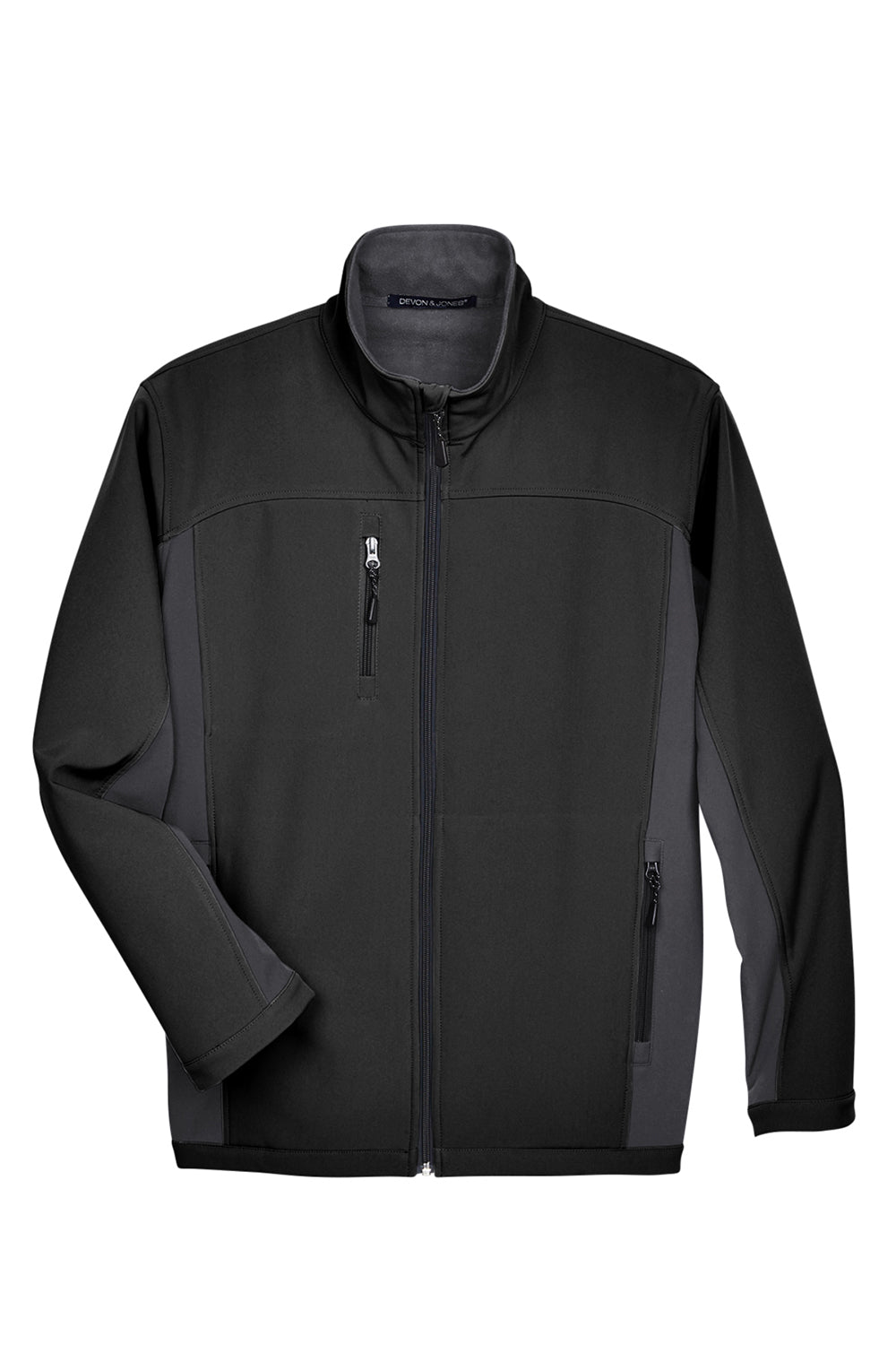 Devon & Jones D997 Mens Wind & Water Resistant Full Zip Jacket Black/Dark Grey Flat Front