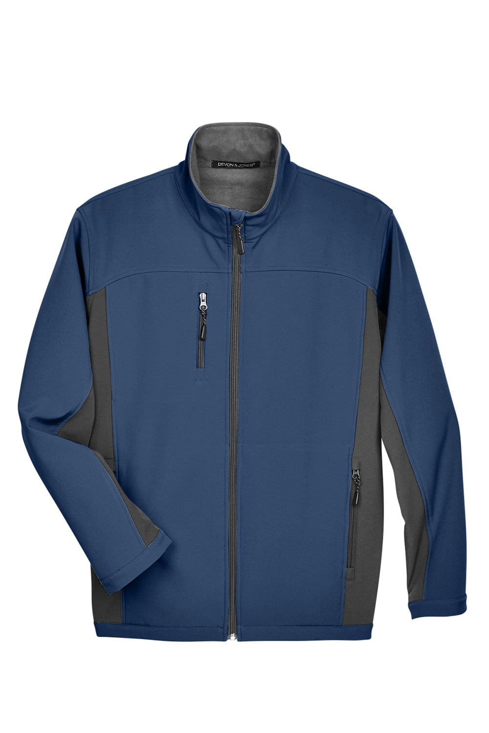 Devon & Jones D997 Mens Wind & Water Resistant Full Zip Jacket Navy Blue/Dark Grey Flat Front