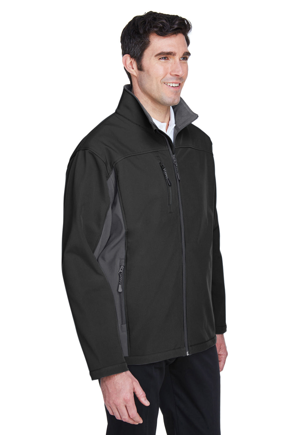 Devon & Jones D997 Mens Wind & Water Resistant Full Zip Jacket Black/Dark Grey Model 3q