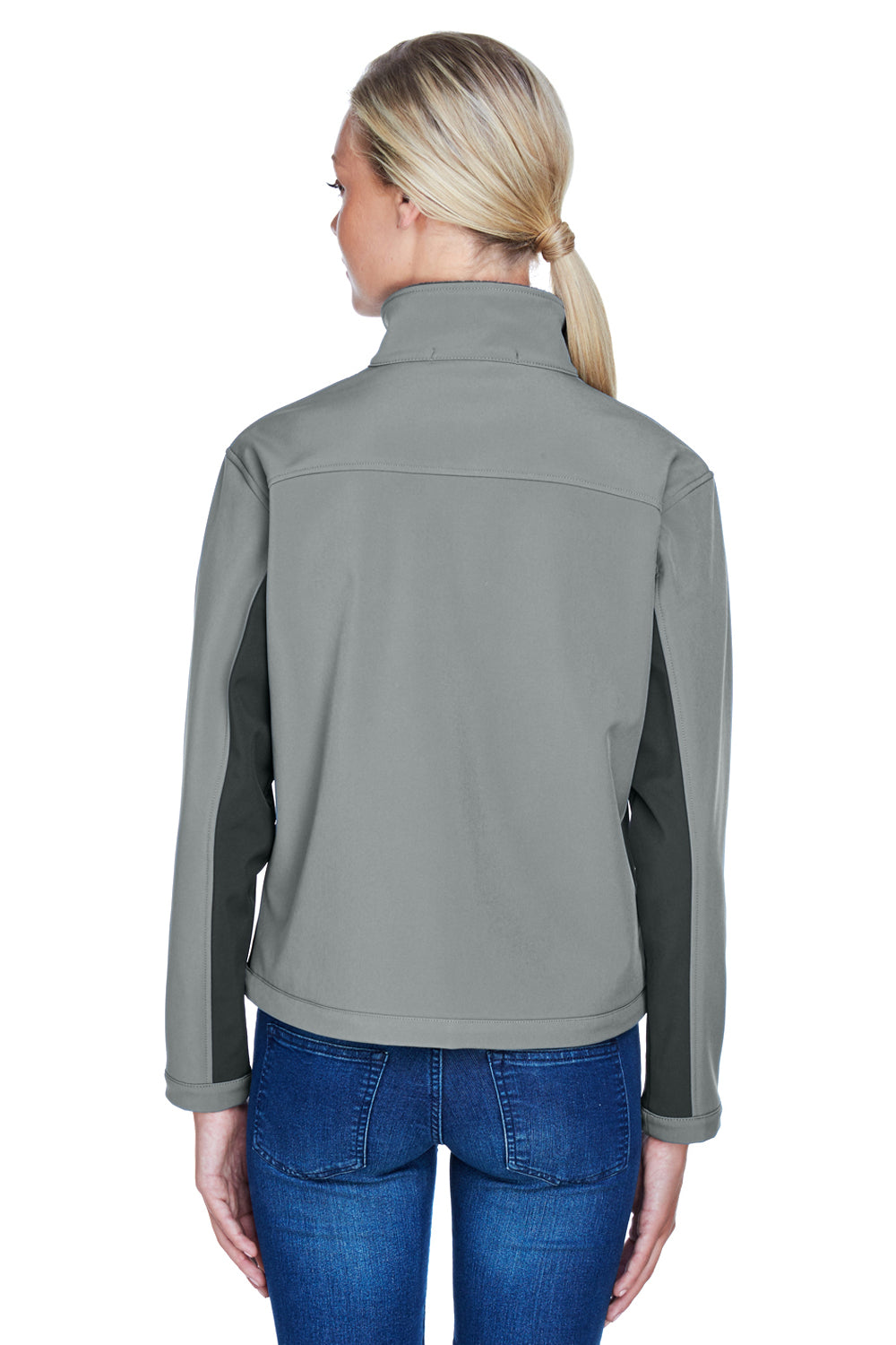 Devon & Jones D997W Womens Wind & Water Resistant Full Zip Jacket Charcoal Grey/Dark Grey Model Back