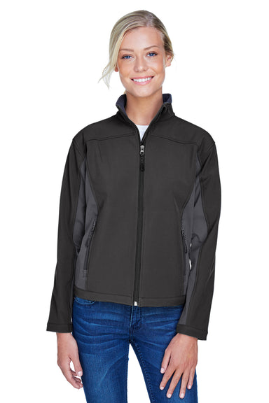 Devon & Jones D997W Womens Wind & Water Resistant Full Zip Jacket Black/Dark Grey Model Front