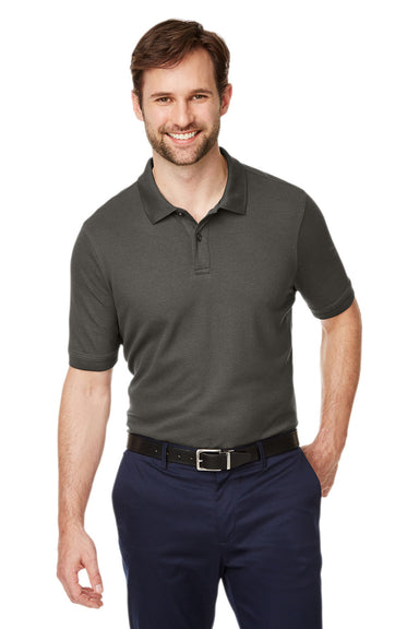 Devon & Jones DG100 Mens New Classics Performance Moisture Wicking Short Sleeve Polo Shirt Graphite Grey Model Front