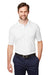 Devon & Jones DG100 Mens New Classics Performance Moisture Wicking Short Sleeve Polo Shirt White Model Front