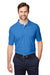 Devon & Jones DG100 Mens New Classics Performance Moisture Wicking Short Sleeve Polo Shirt French Blue Model Front